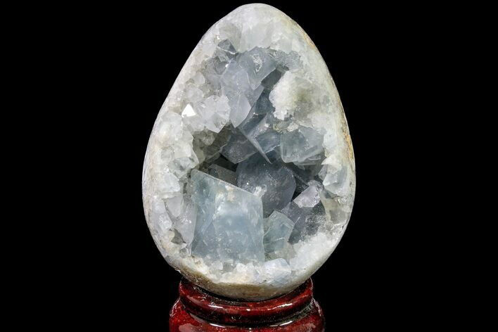 Crystal Filled Celestine (Celestite) Egg Geode - Madagascar #161208